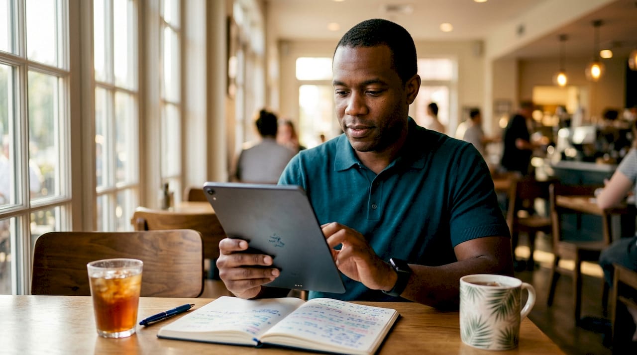 Examples of Smart Leasing Tools for Property Managers 1 Hands holding tablet with leasing assistant app
