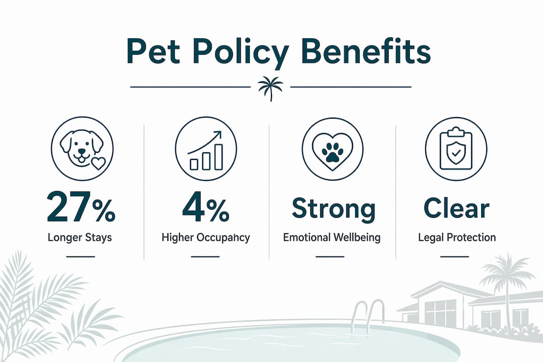 Why Consider Community Pet Policies: A 2026 Guide 2 Infographic with key benefits of pet policies in communities