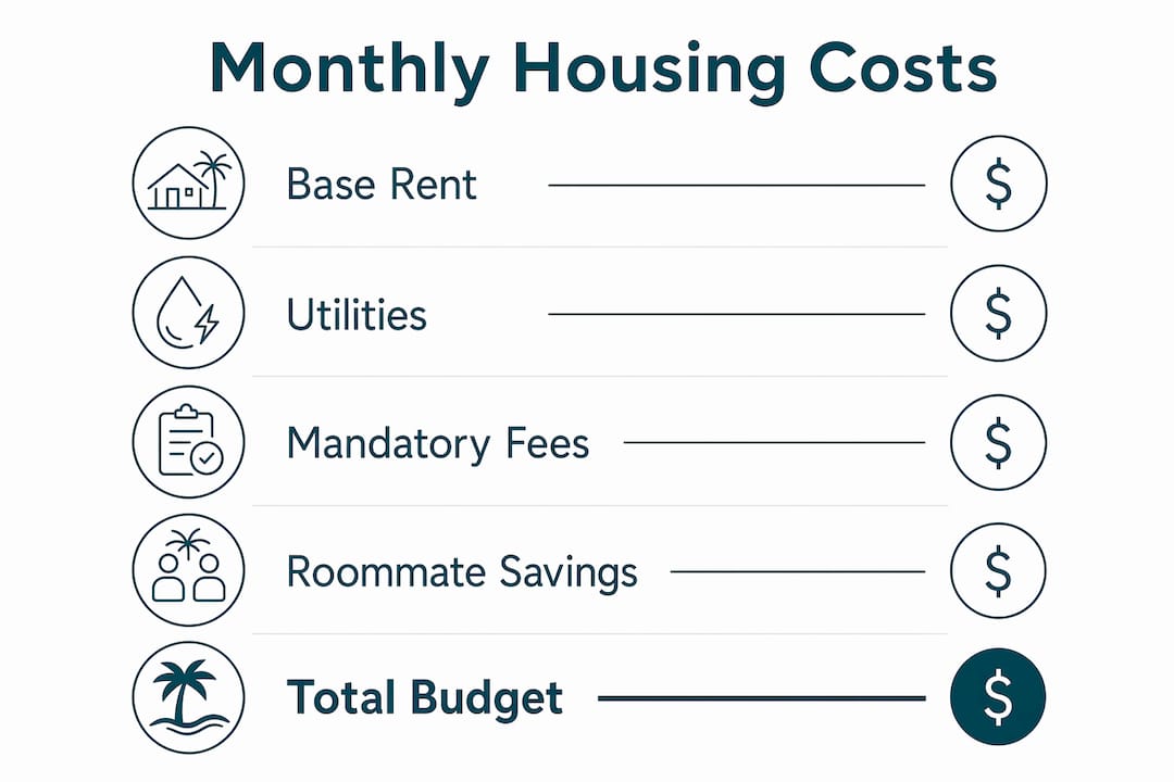 Infographic explaining monthly housing costs for students