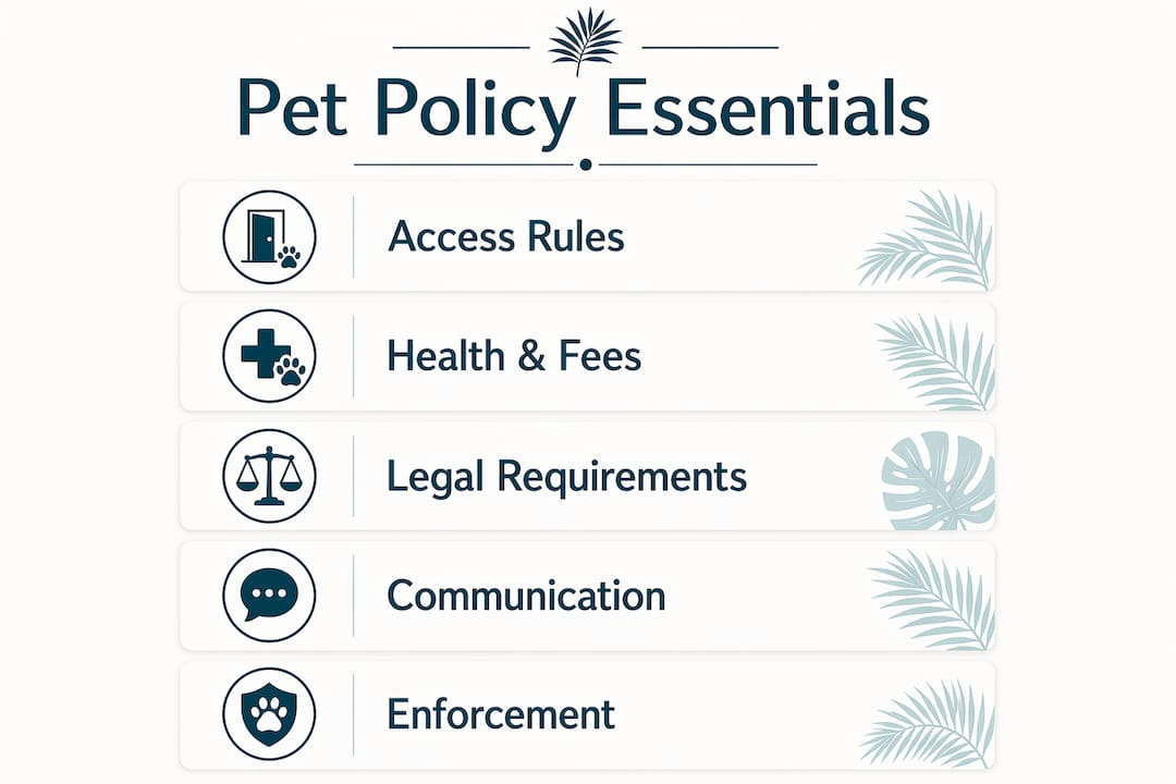 Guest Pet Policy Explained for Hosts and Property Owners 2 Infographic summarizing guest pet policy key points