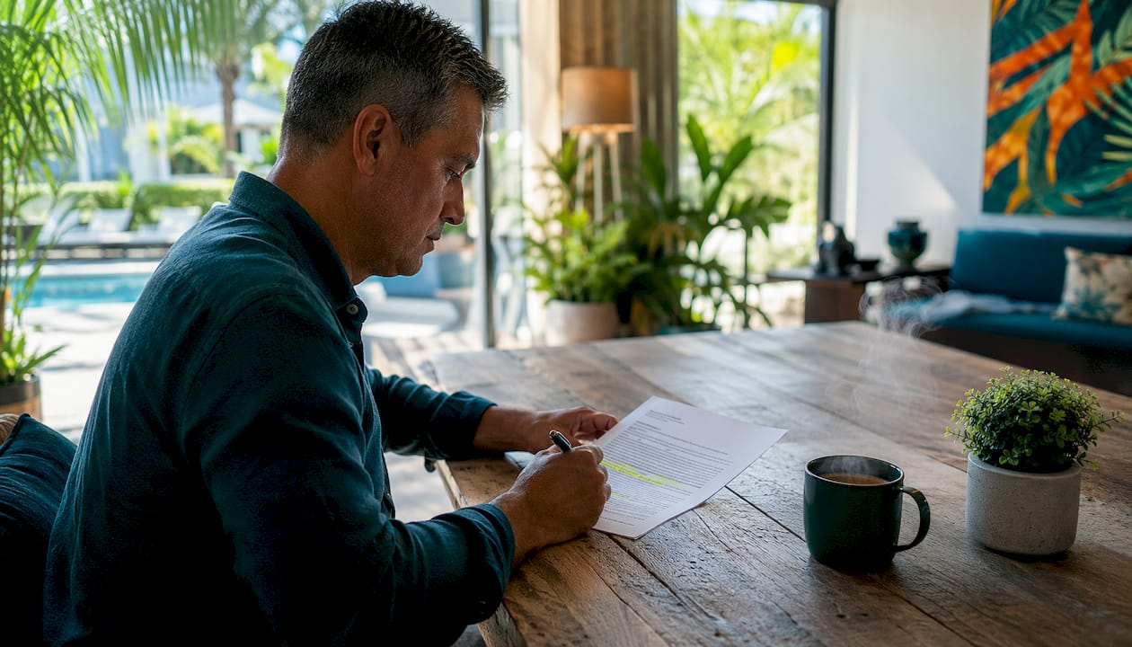 Hands highlighting maintenance clause in lease