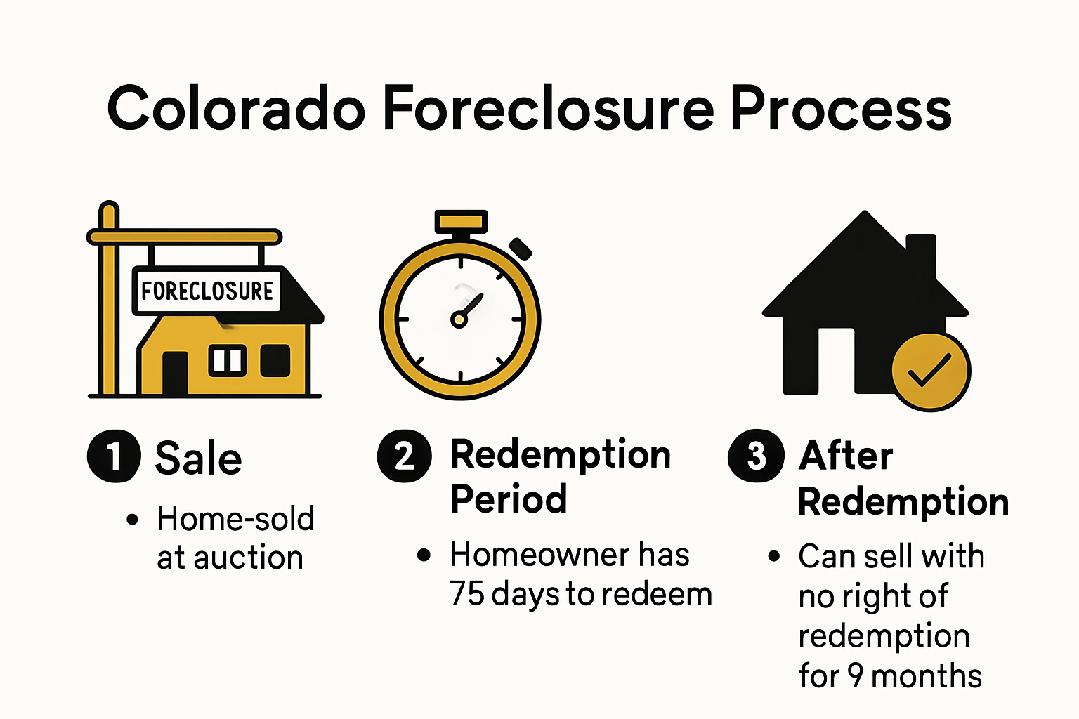 Colorado foreclosure process and redemption period infographic