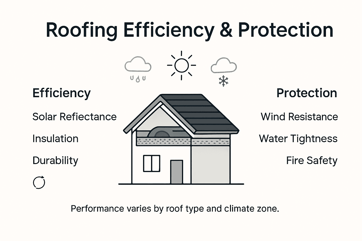 Infographic roofing efficiency and protection