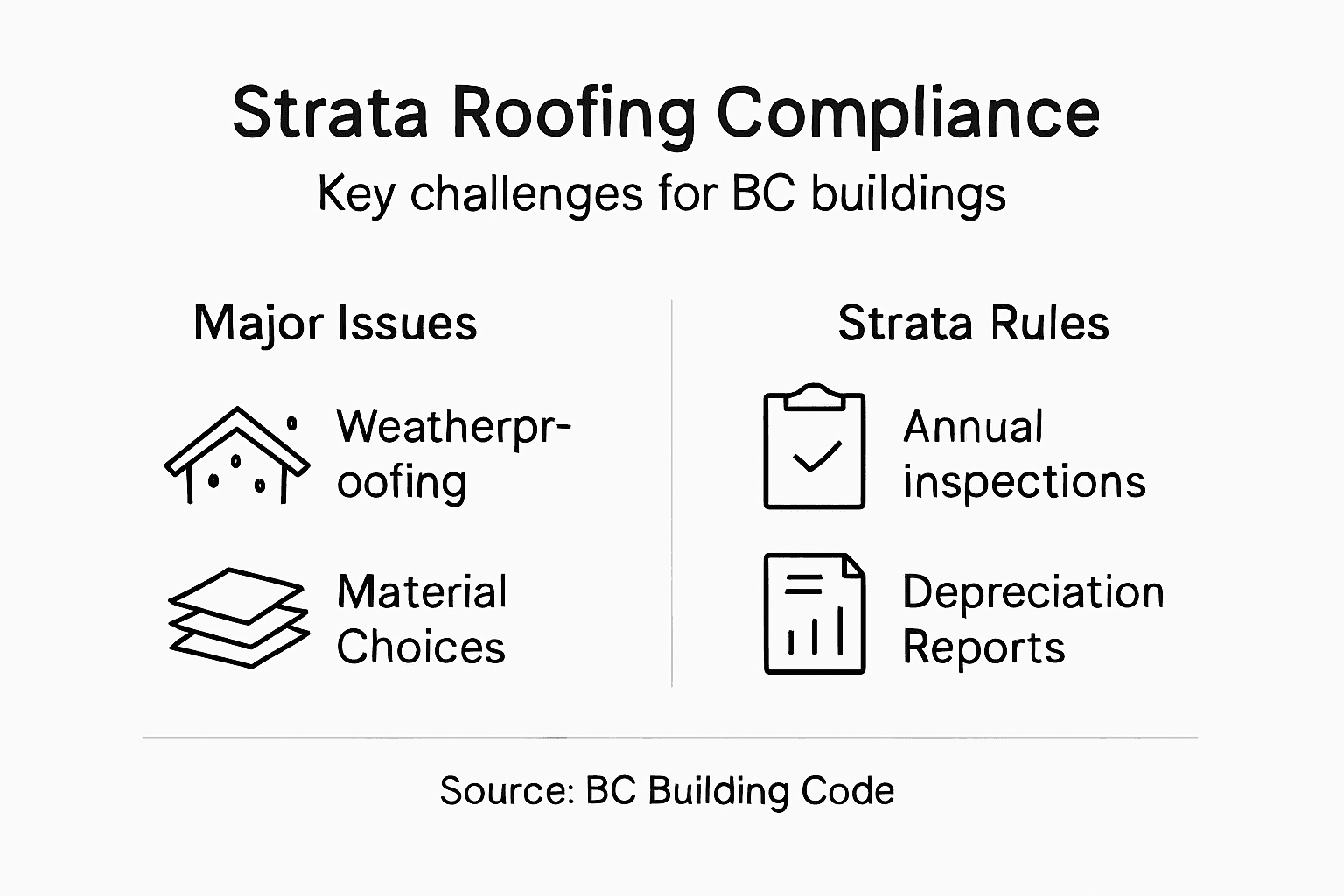 Infographic showing strata roofing compliance