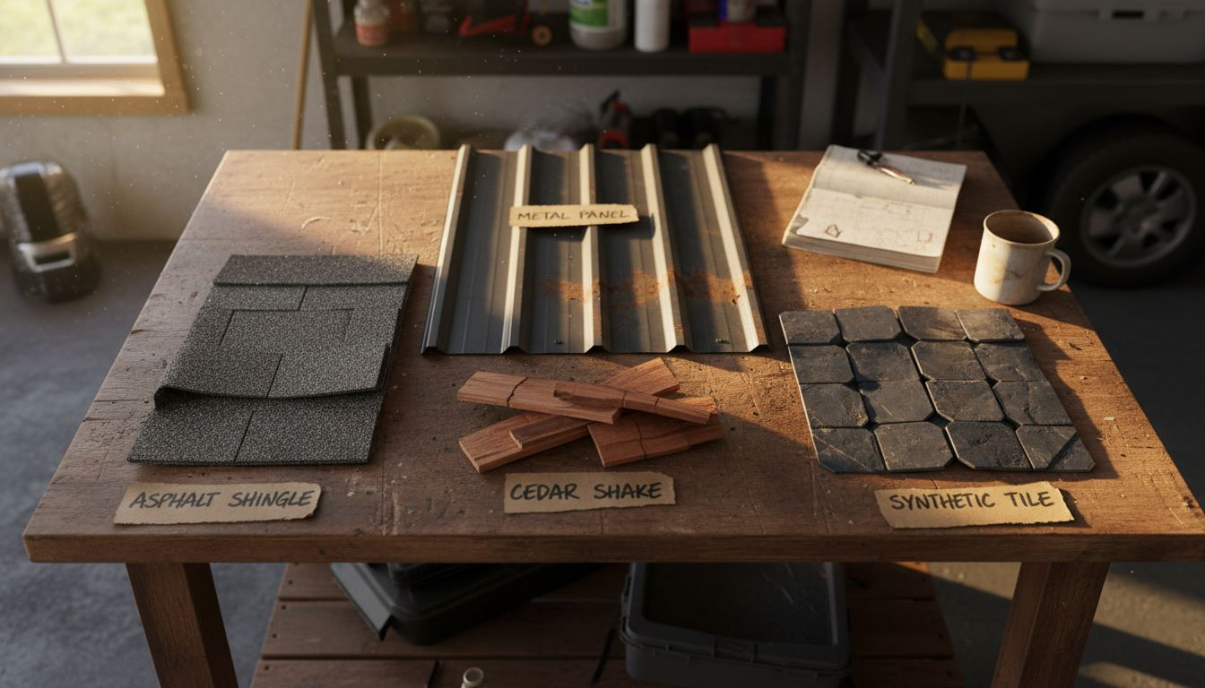 Comparing roofing materials durability samples