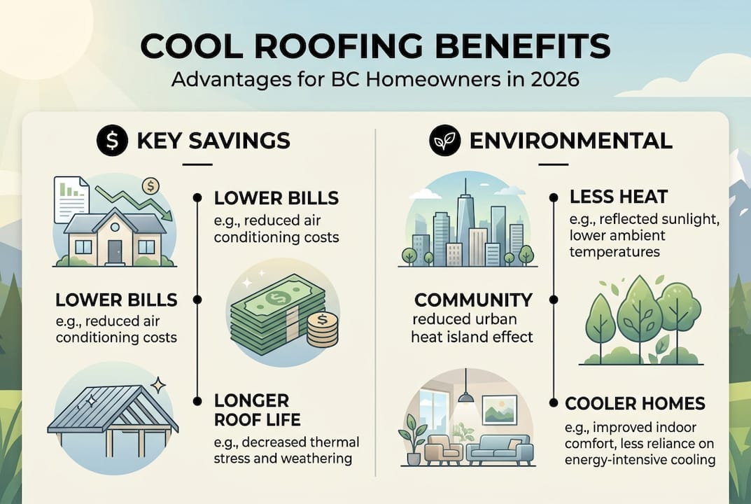 Infographic of cool roofing benefits summary
