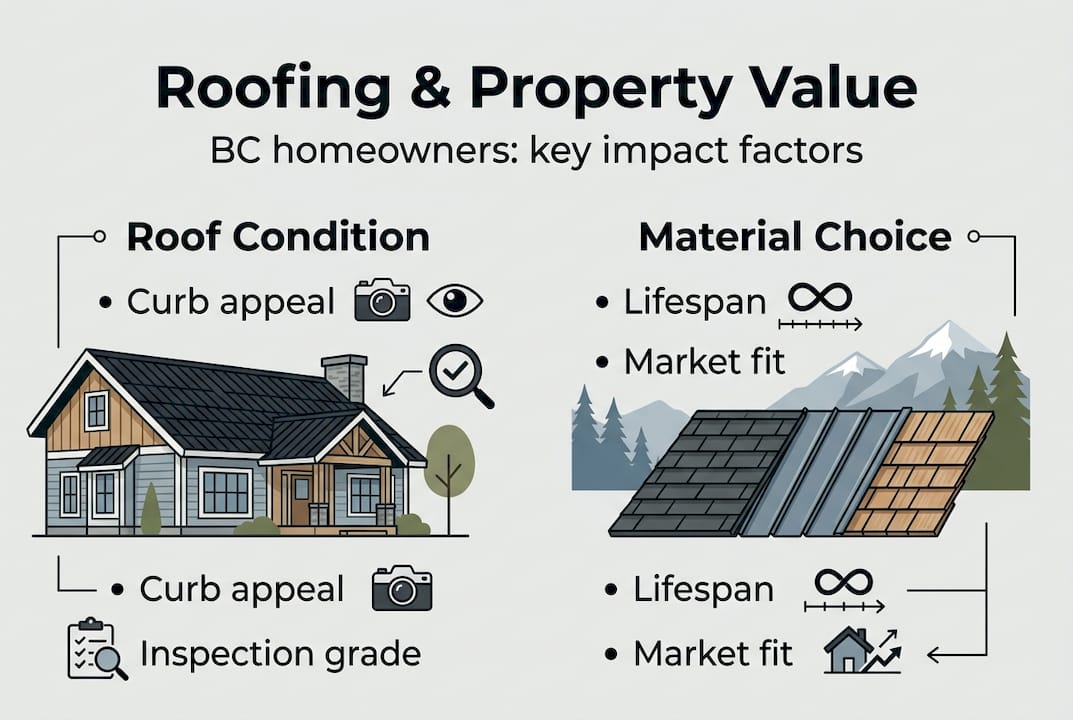 Infographic roofing and property value factors BC