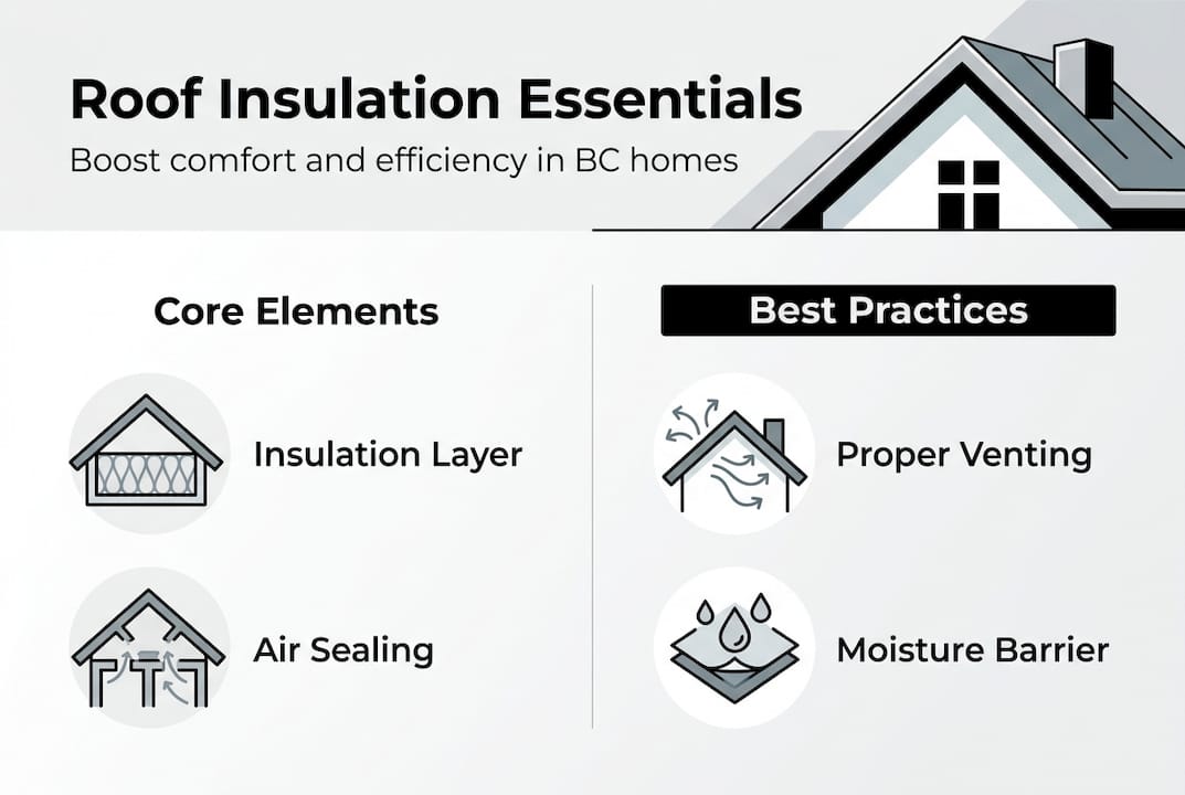 Infographic with roof insulation essentials for BC
