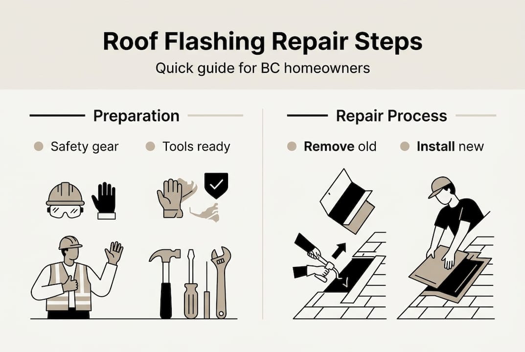Infographic steps for flashing repair BC
