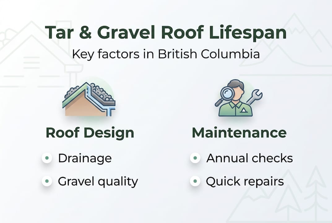 Infographic: Lifespan factors for tar and gravel roofs