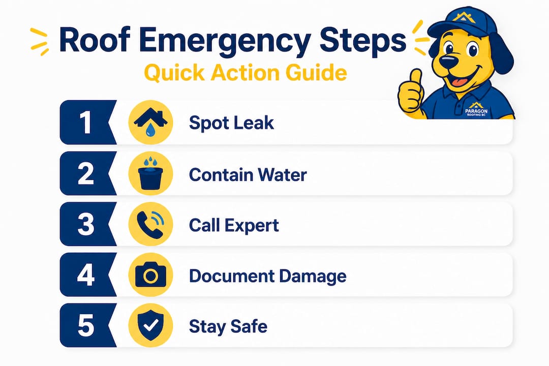 Infographic emergency roof repair process steps