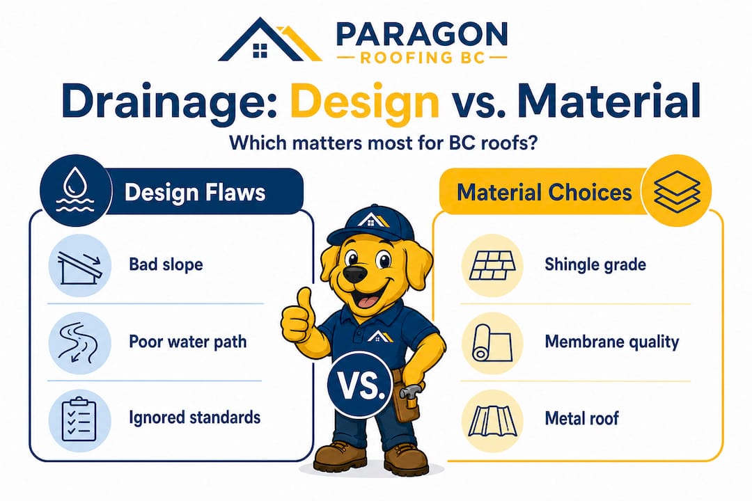 Infographic comparing roof design and materials