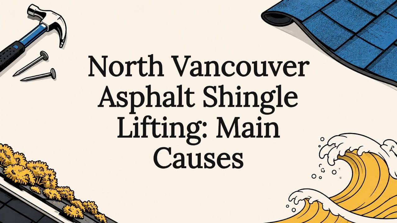 Decorative roofing and moss title card illustration