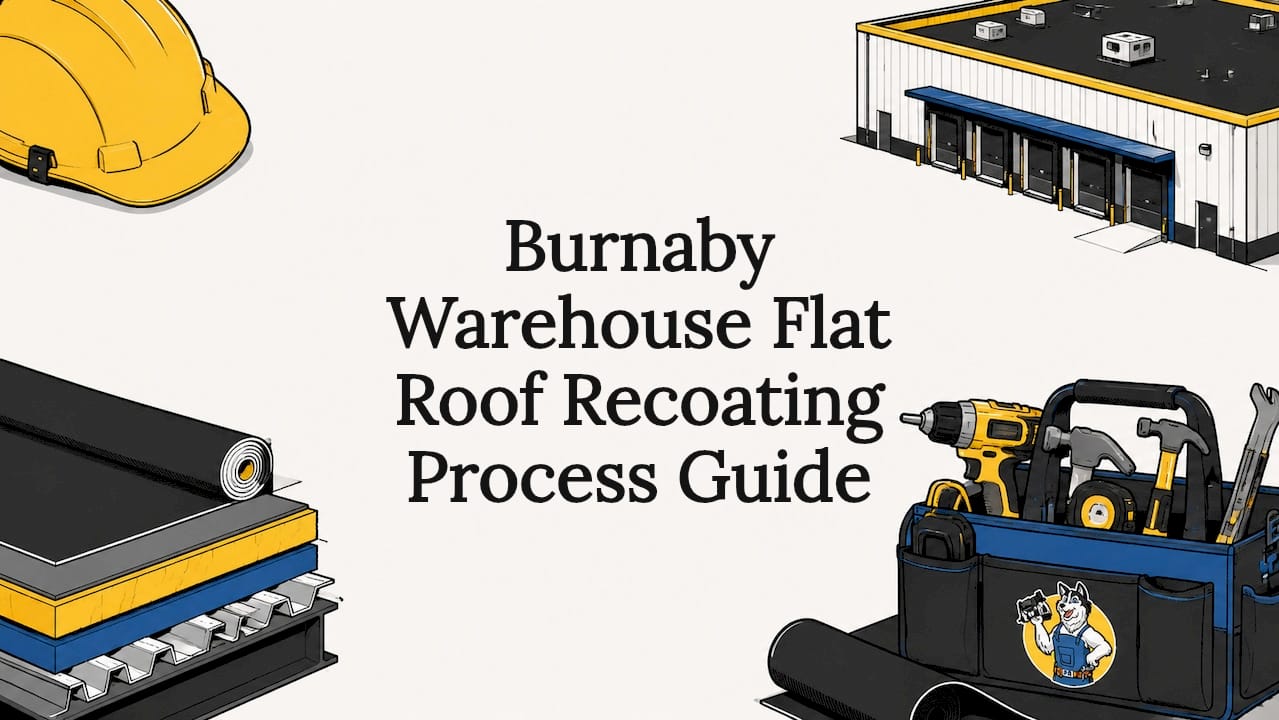 Decorative title card illustration for roofing article
