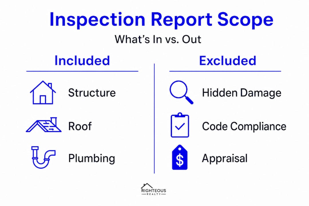 Infographic comparing included vs excluded inspection items