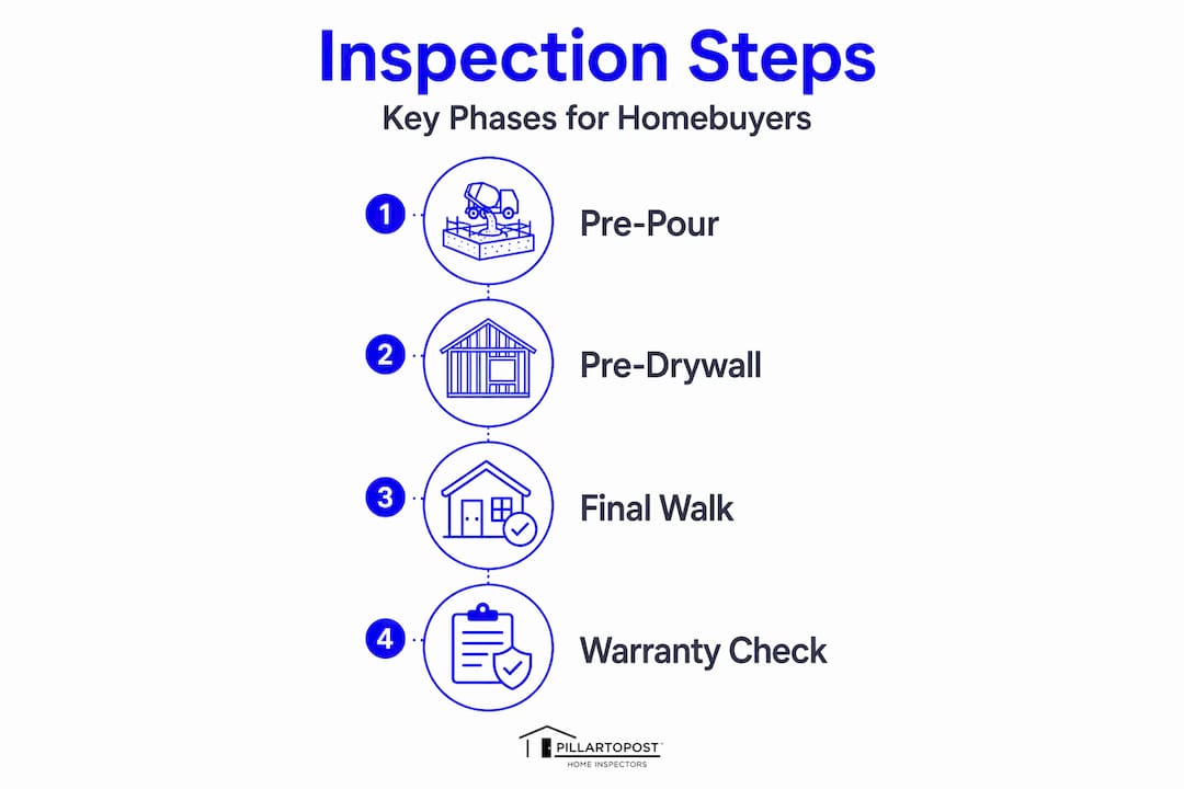 Infographic showing four steps of home inspection