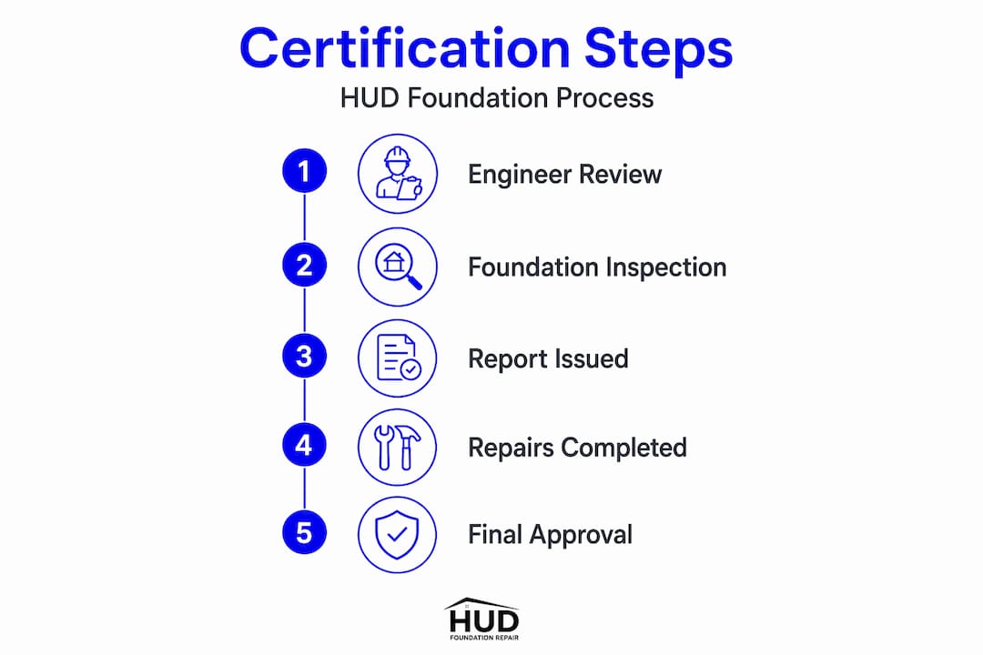 Infographic showing HUD certification process steps