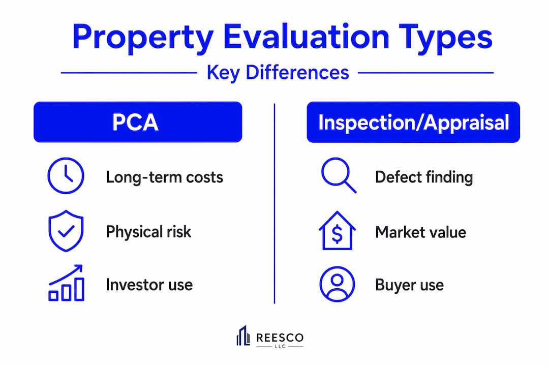 Infographic comparing property assessment types