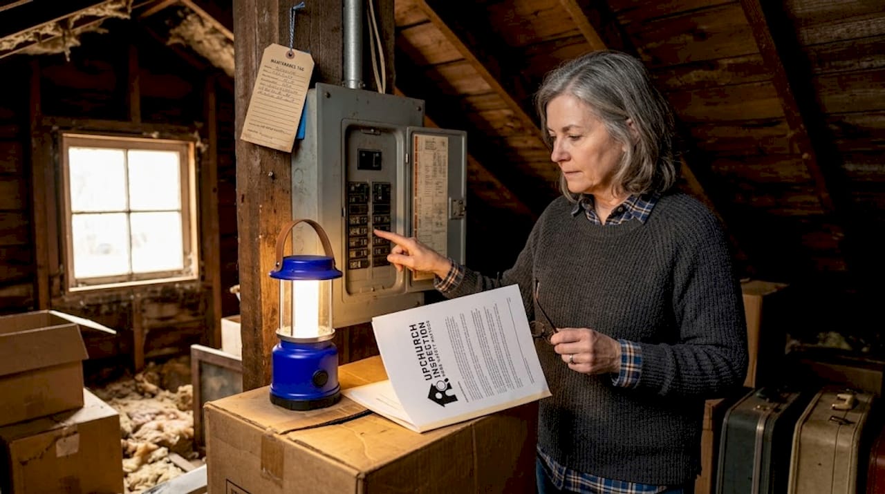 Trustee reviewing church basement inspection
