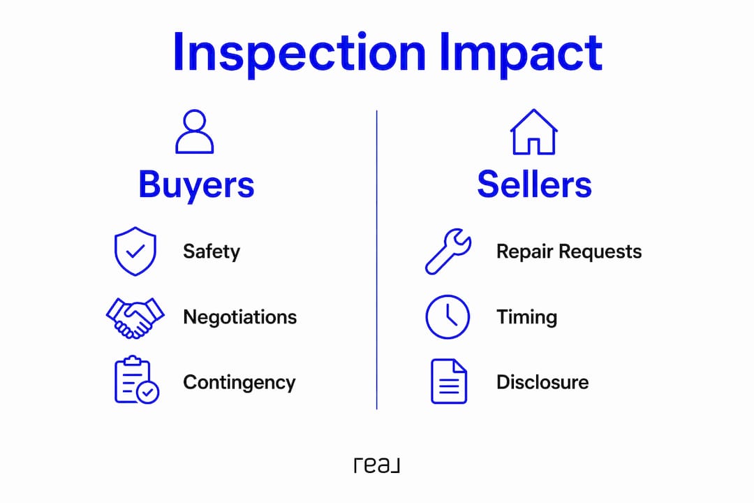 Infographic comparing inspection impact on buyers vs sellers