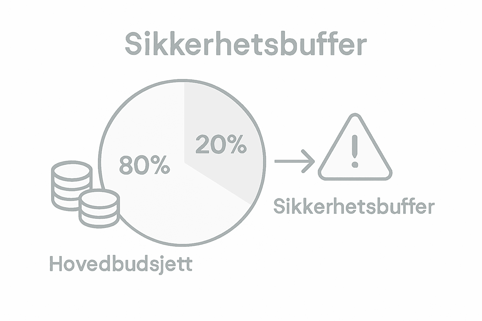 Infografikk som illustrerer avsetninger og sikkerhetsmarginer i byggeprosjekters budsjetter