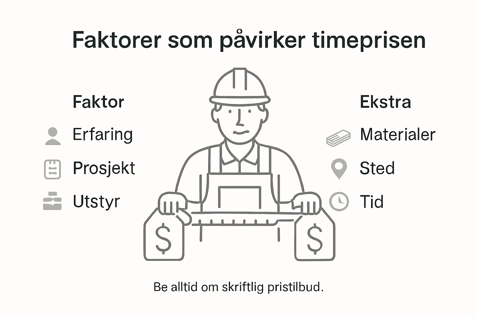 Oversikt: Hva påvirker prisen på snekkertjenester?