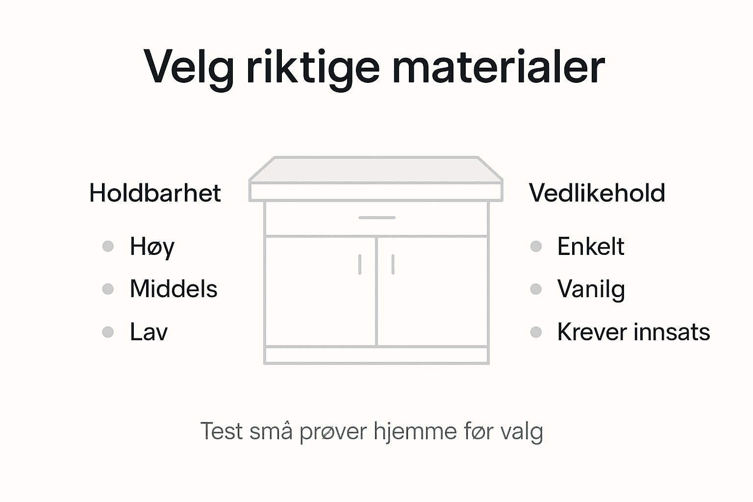 Oversikt: Slik holder ulike kjøkkenmaterialer seg – tips til vedlikehold og levetid