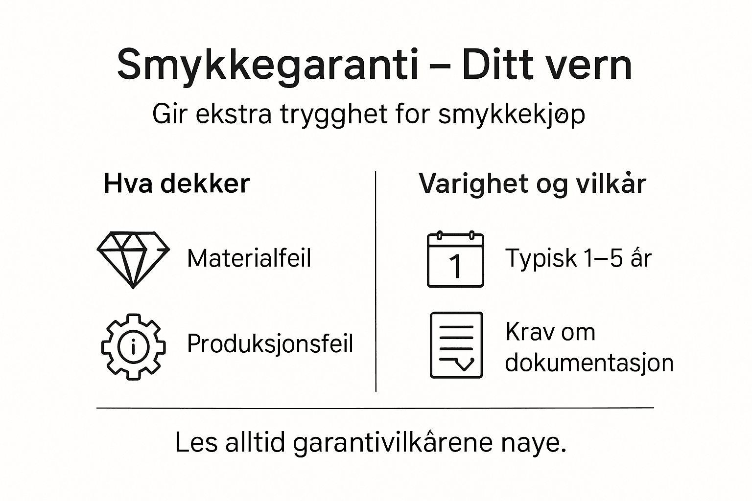 Infografikk: Dette får du med smykkegaranti – fordeler og trygghet