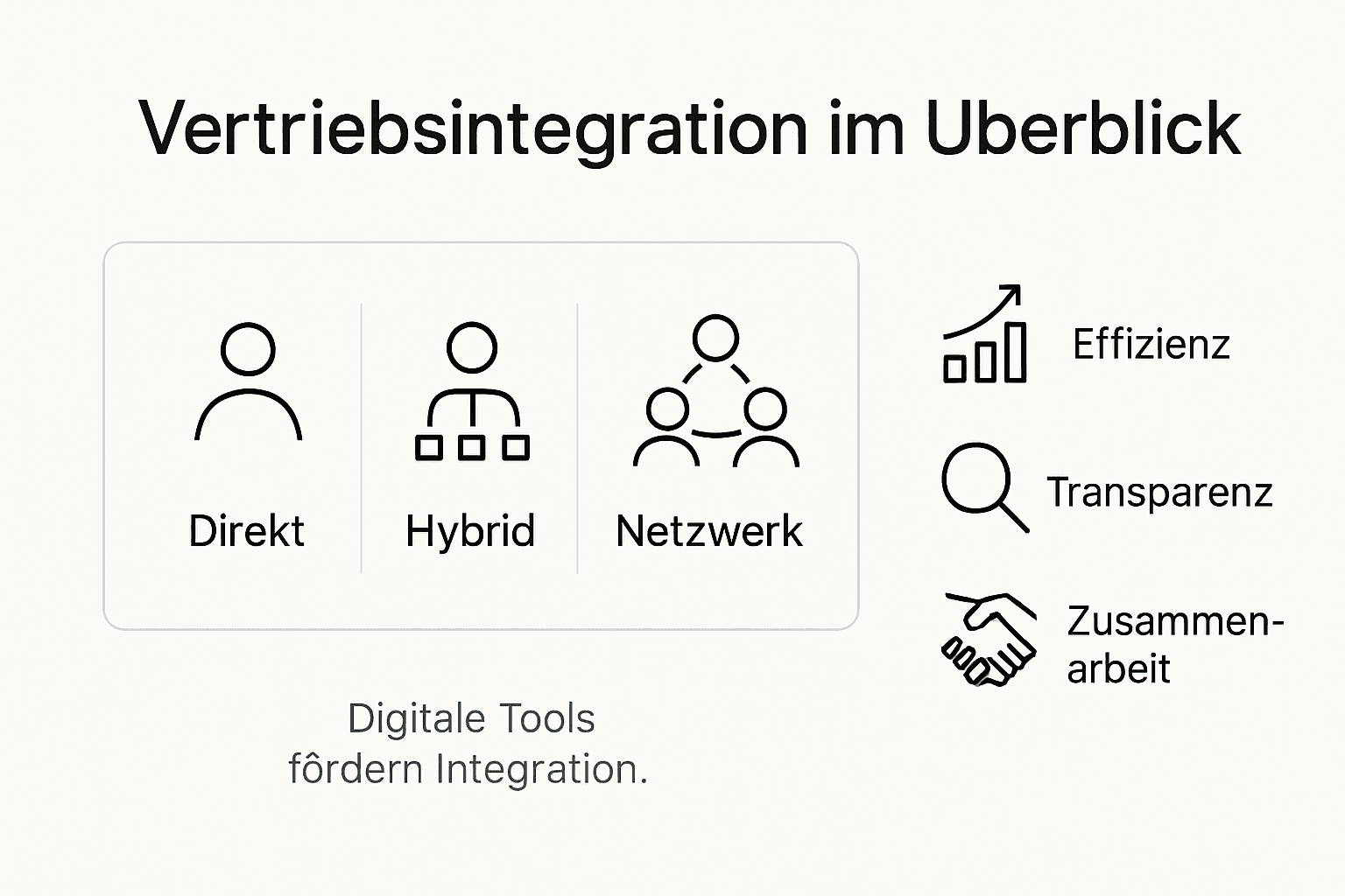 Grafische Übersicht: Vertriebsmodelle und deren Integration auf einen Blick