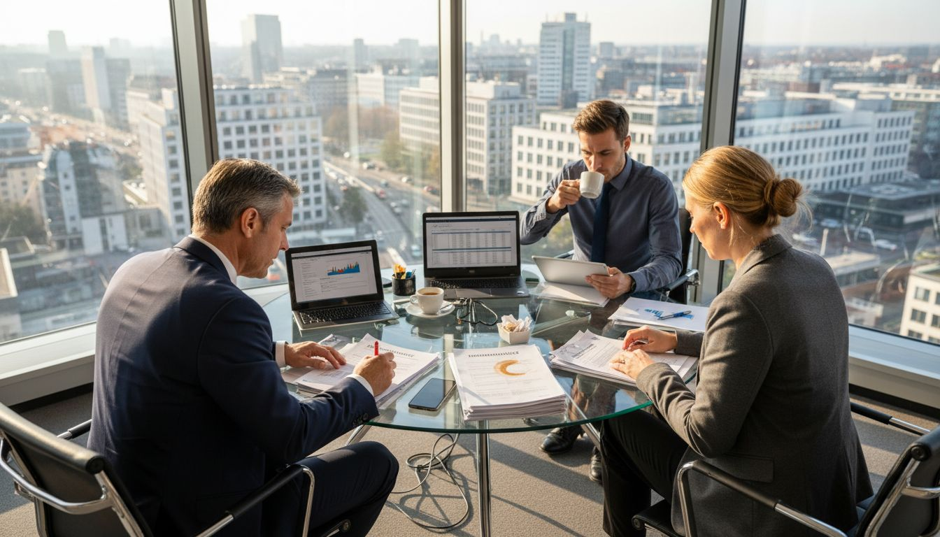 Das Vertriebsteam entwickelt gemeinsam eine Strategie für den erfolgreichen Verkauf im B2B-Bereich.