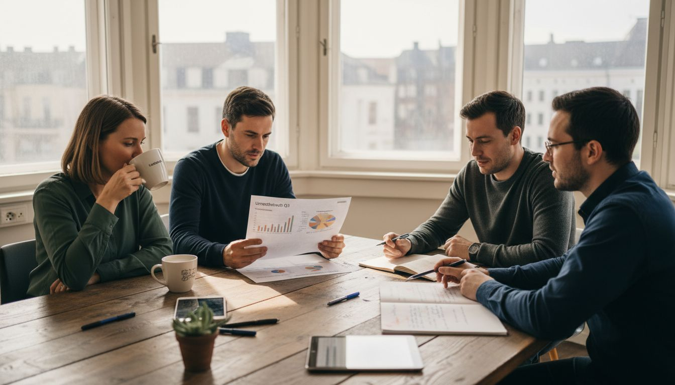 Das Team bespricht in einer gemeinsamen Runde die optimale Einbindung der Verkaufsprozesse.
