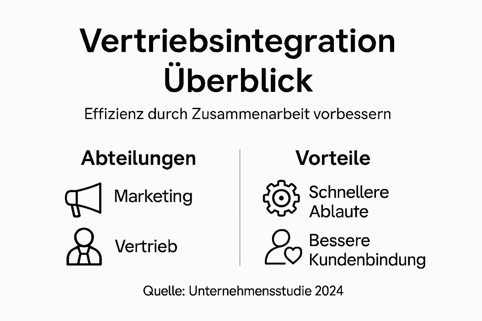 Infografik: Zentrale Bereiche und Vorteile der Vertriebsintegration