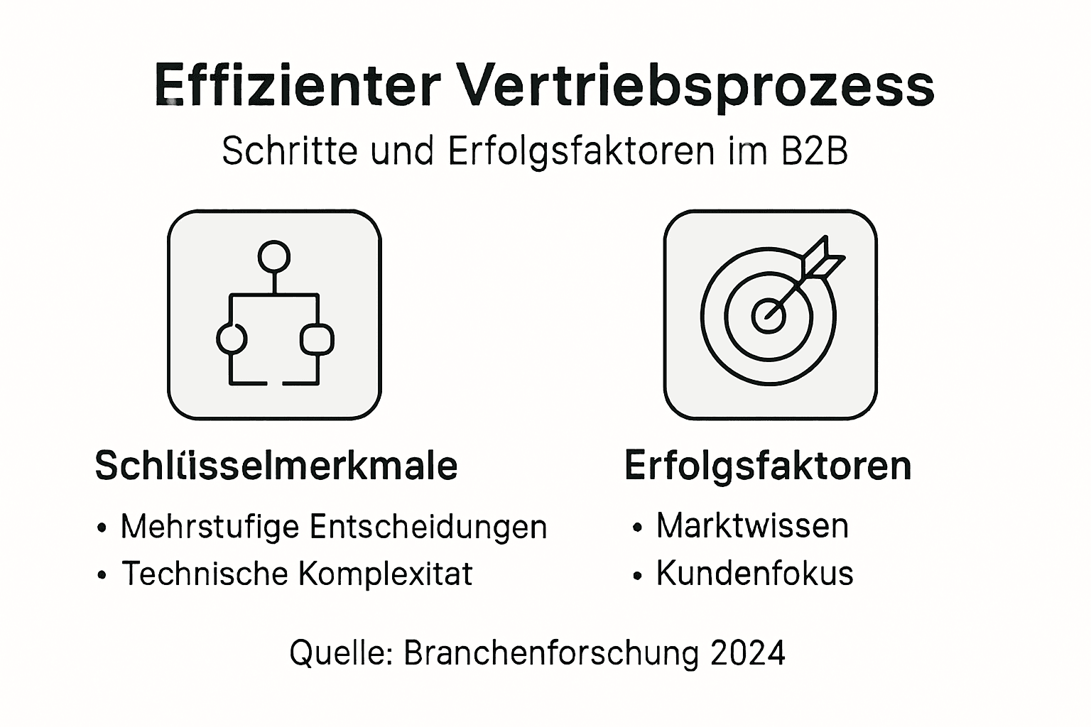 Grafik: Vertriebsprozess und Schlüsselfaktoren für den Erfolg