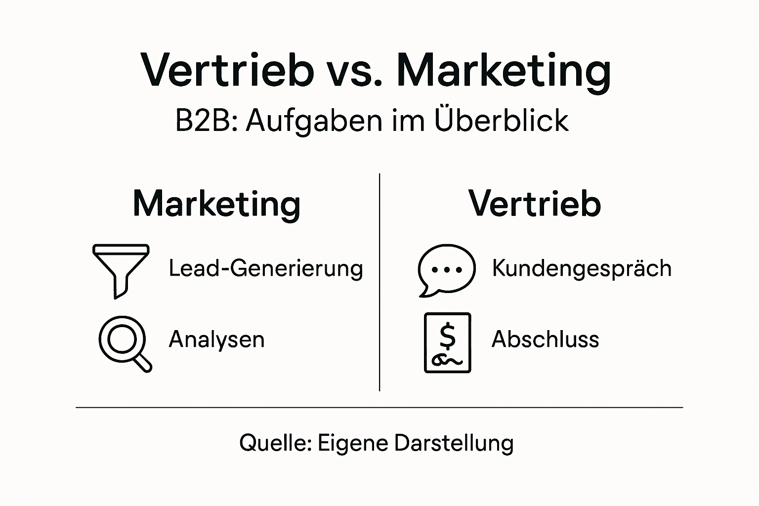 Übersicht: Aufgaben im B2B-Marketing und Vertrieb