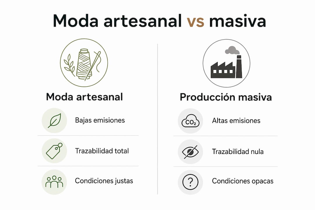 Infografía: ¿Cómo afecta al mundo la moda artesanal frente a la moda producida en masa?
