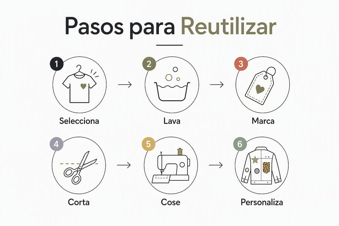 Infografía con los pasos para dar una nueva vida a tu ropa