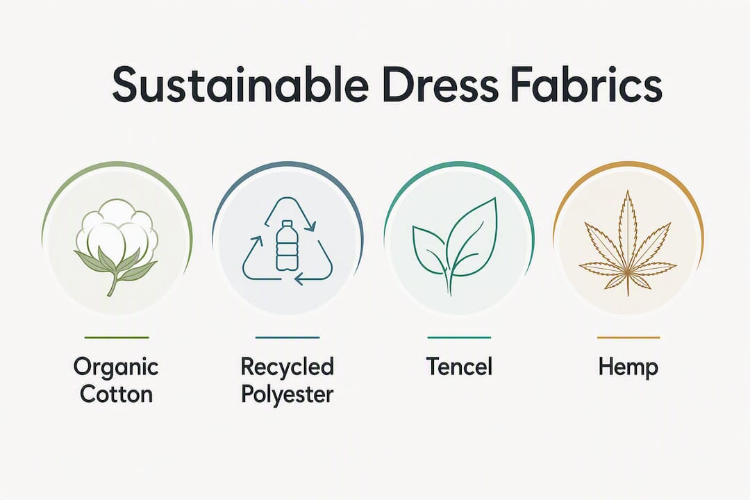 Infographic about sustainable dress fabrics