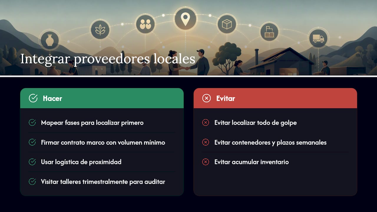 Cómo integrar proveedores locales en tu cadena de suministro — overview diagram
