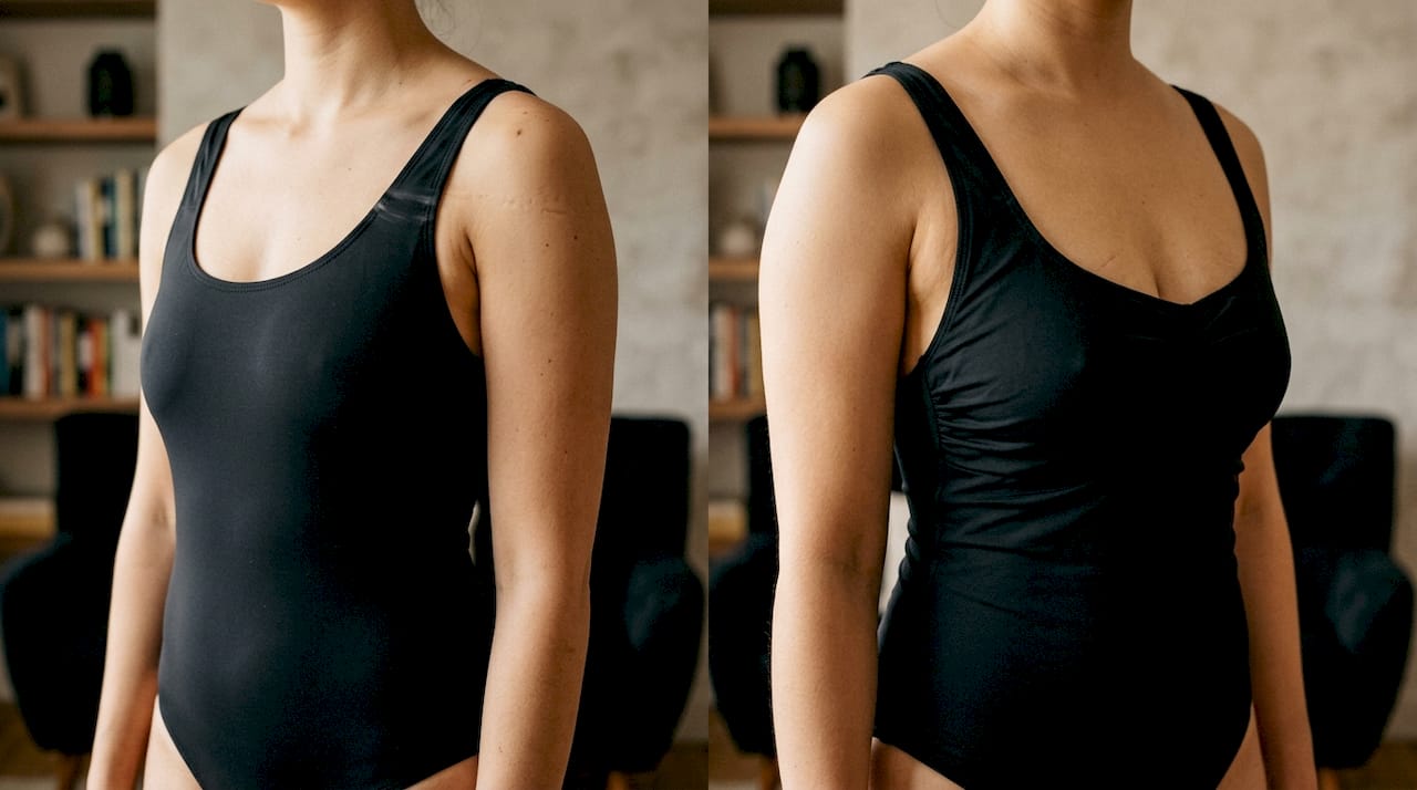 Comparison of one-piece fit on different torso lengths
