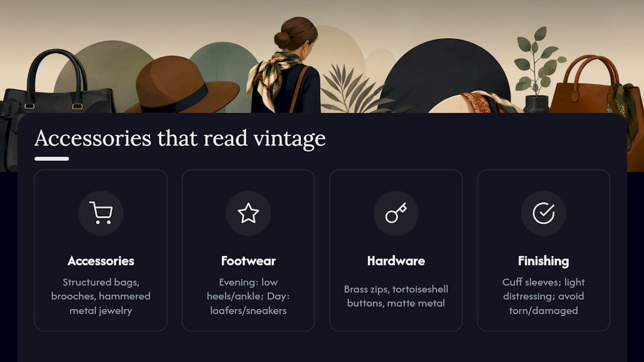Which Accessories Make the Look Convincing? — overview diagram