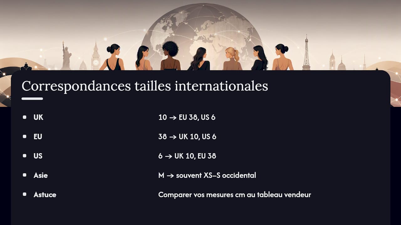 Tableau comparatif des tailles de vêtements à l’international