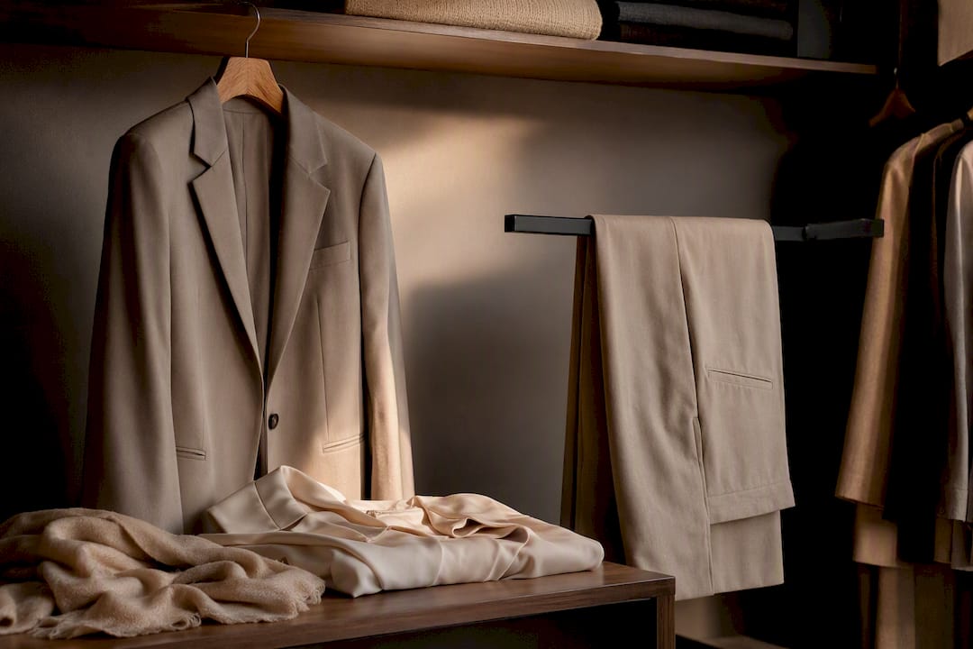 Capsule wardrobe outfit with bodysuit and tailoring