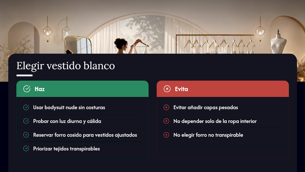 Consejos de Room24 y Carol para elegir vestidos blancos sin sorpresas — overview diagram