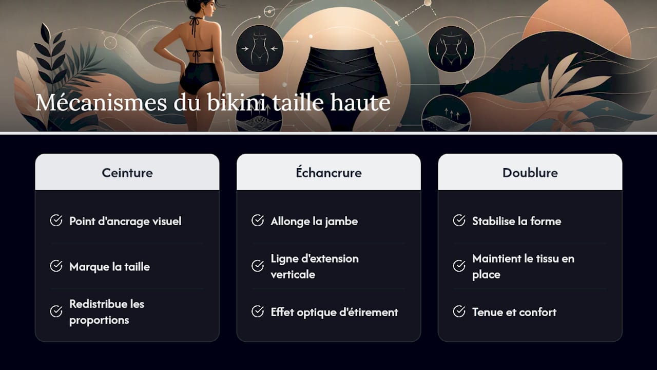 Trois effets visuels du bikini taille haute