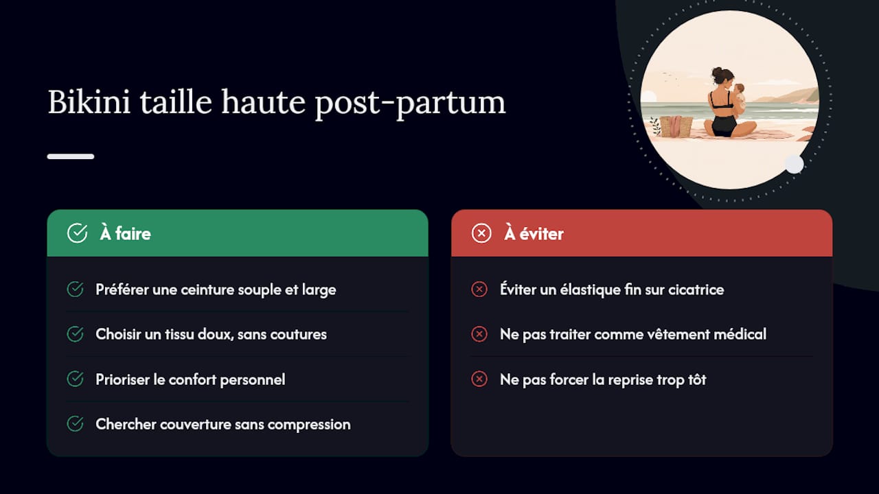 Le bikini taille haute est-il adapté au post-partum ? — overview diagram