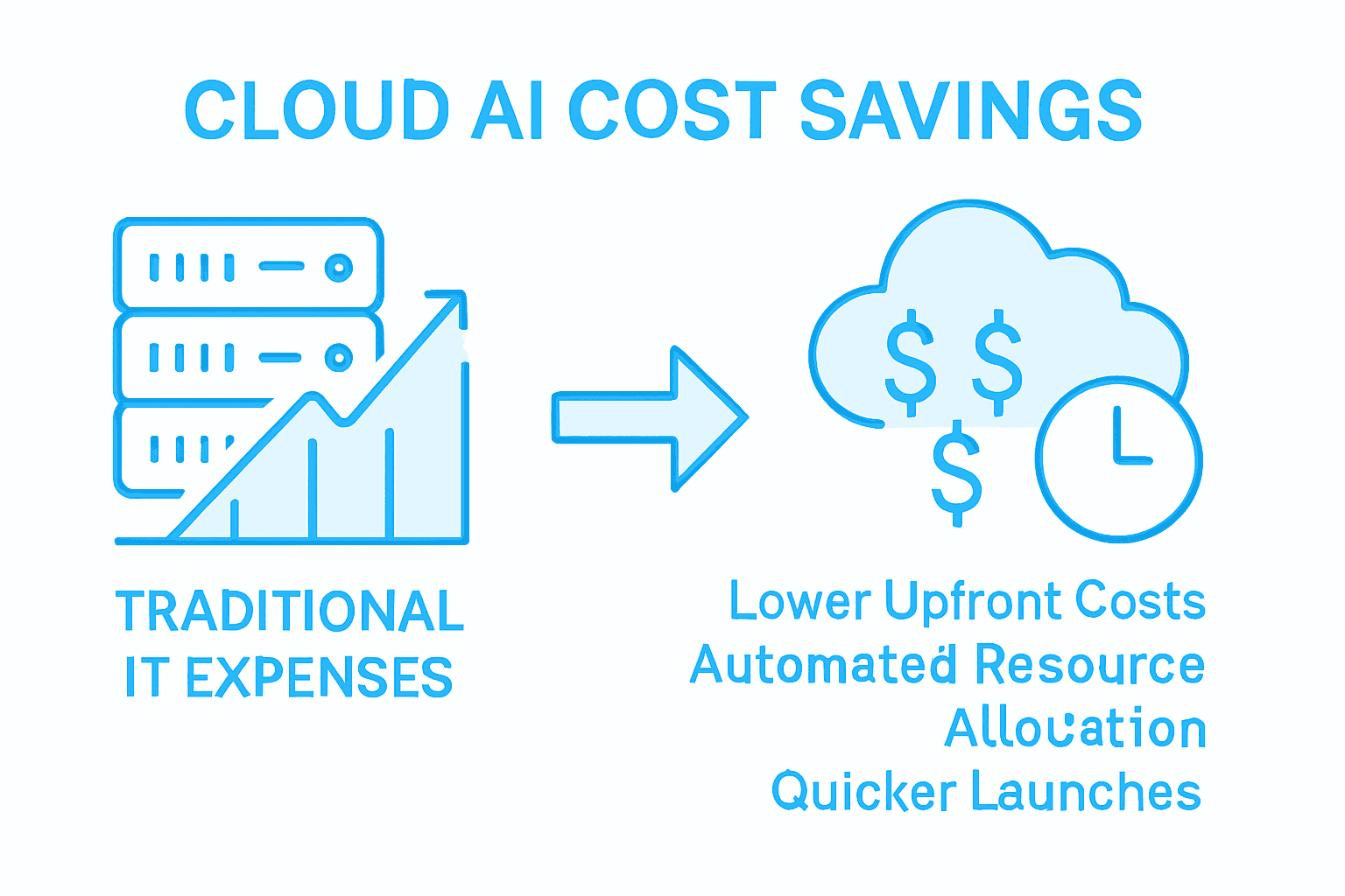 Cloud AI vs traditional IT cost infographic