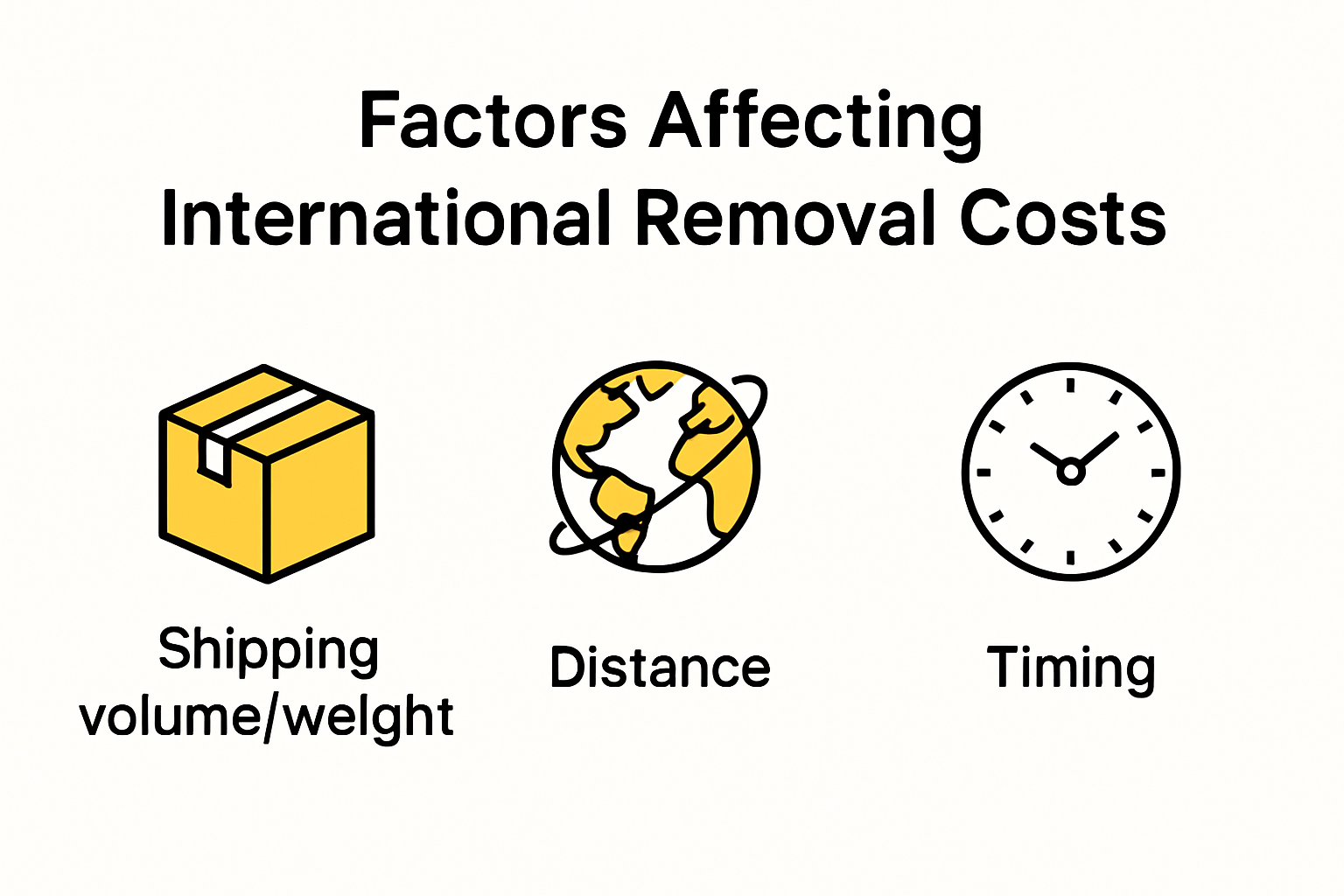 Infographic comparing main cost factors in international removals