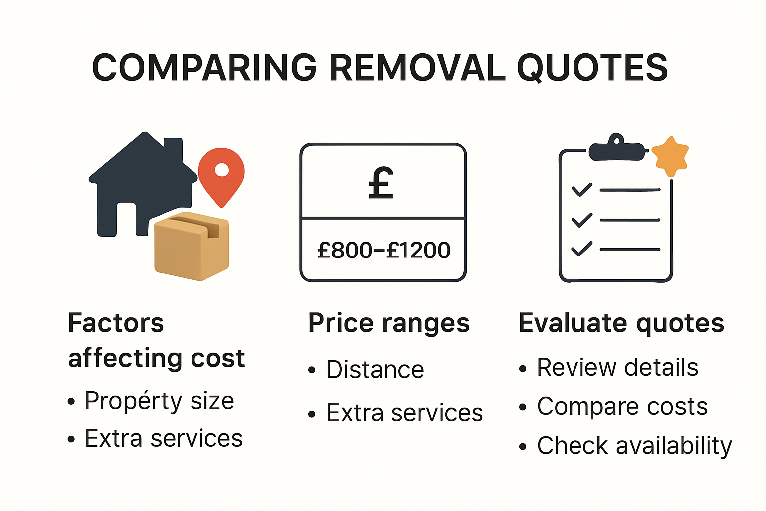 Infographic showing how to compare UK removal quotes