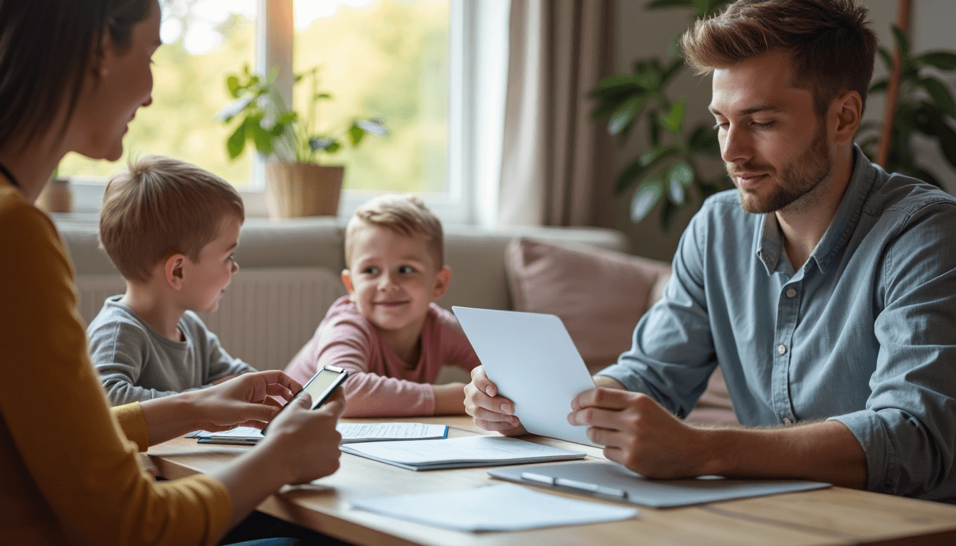 Family meeting removal consultant in bright living room
