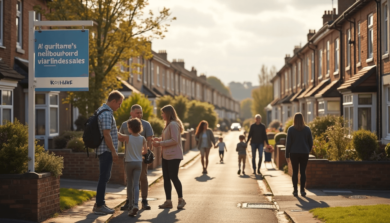 Family and neighbours interact in friendly Darlington residential area